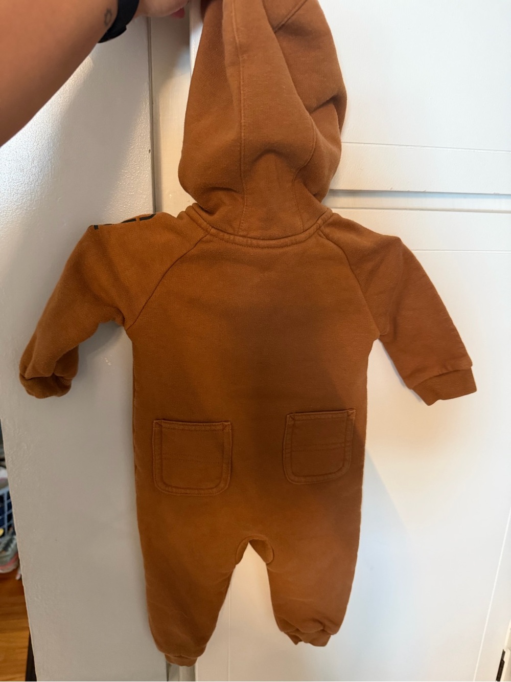 Carhartt Brown Hooded Fleece One-Piece for Kids - Picture 2 of 4